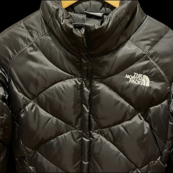 North Face Aconcagua 550 Puffer Down Coat Black Satin Quilted Jacket Size Small - Picture 4 of 12